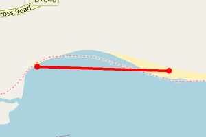 Map showing Portencross Beach