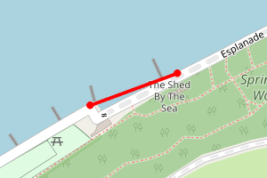 Map showing East Cowes Beach