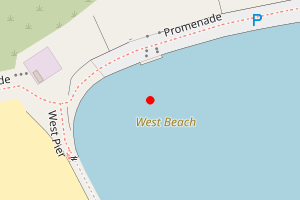 Map showing West Beach, East Sussex
