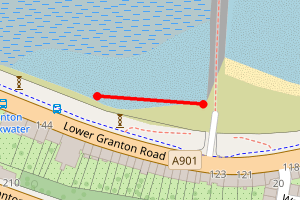 Map showing Granton Harbour West