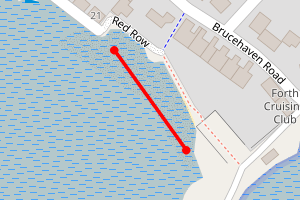 Map showing Limekilns Brucehaven Road, West of Sailing Club