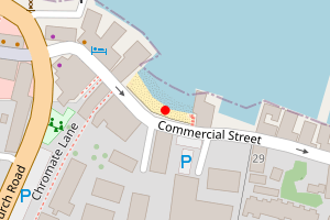 Map showing Bain's Beach, Lerwick