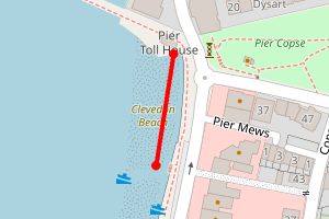 Map showing Clevedon Pier