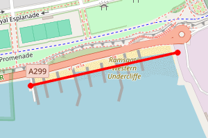 Map showing Western Undercliff Beach