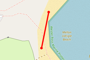 Map showing Mellon Udrigle Beach