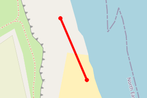 Map showing Ryhope Village Beach South
