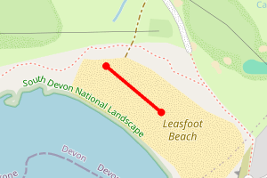 Map showing Leasfoot Beach
