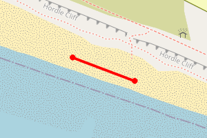 Map showing Hordle Cliff, Cliff Road