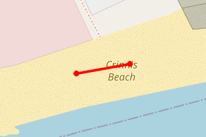 Map showing Crinnis Beach
