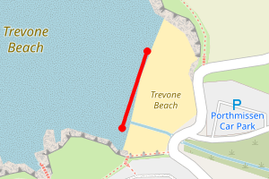 Map showing Trevone Bay