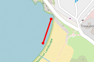 Map showing Treyarnon Bay
