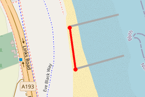 Map showing Blyth South Beach