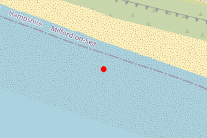 Map showing Hordle Cliff
