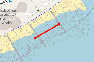 Map showing Eastbourne Water Treatment Works