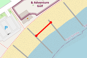 Map showing Eastbourne Treasure Island - beach 58