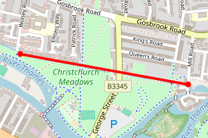 Map showing RIVER: The Danall, Hills Meadow, Reading.