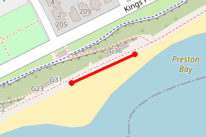 Map showing Holland Beach Brighton Road