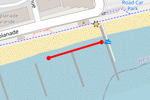 Map showing Bognor Town Beach