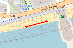 Map showing South Parade Pier West