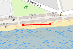 Map showing Victoria esplanade - West Mersea