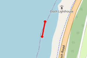 Map showing Cloch Lighthouse