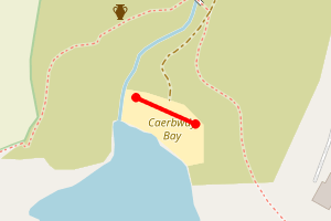 Map showing Caer Bwdy Bay