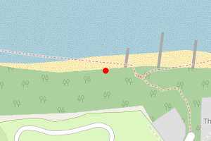 Map showing Cei Beach