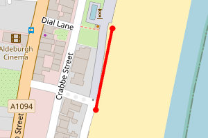 Map showing Aldeburgh (Moote Hall to Lifeboat Station)