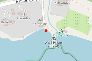 Map showing Kiln Beach, Trefusis Road