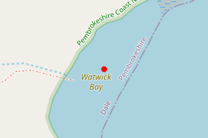 Map showing Watwick Beach