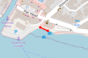 Map showing Exmouth Pier Head Shore