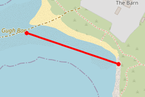 Map showing Gugh Bar