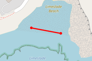 Map showing Limeslade Beach