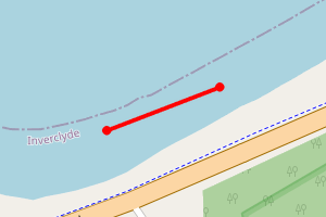 Map showing Faulds Beach