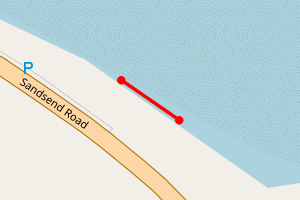 Map showing Sandsend (West Cliff Beach)
