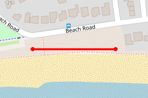Map showing Shoreham - Beach Road to Weald dyke