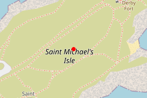 Map showing Fort Island / St. Michael's Isle