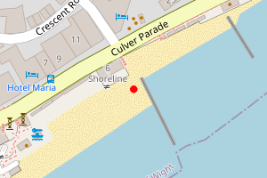 Map showing Sandown - Crescent Rd to Fort St
