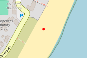 Map showing Thorpeness beach