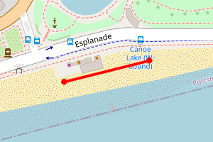Map showing Southsea - Opposite Southsea beach cafe