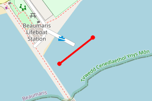 Map showing Beaumaris Beach