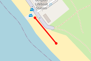 Map showing Stokes Bay - Gilkicker car park