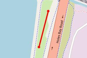 Map showing Holes Bay south western main line