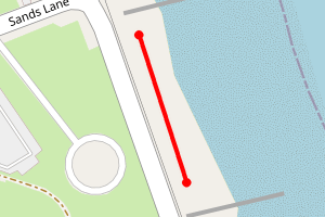 Map showing Hornsea South Promenade from wooden steps south