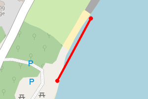Map showing Aberlleiniog Beach