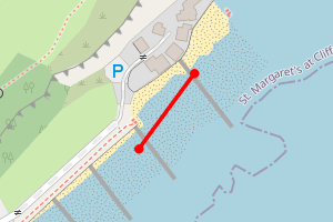 Map showing St Margaret's Bay North