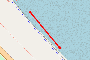 Map showing Redcar Sands - Lily Park to Salisbury Grove