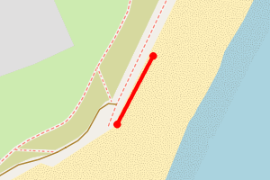 Map showing Pakefield Beach (below Jolly Sailors)