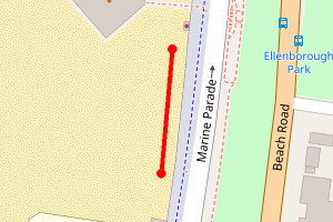 Map showing Weston-super-Mare SeaQuarium to Tropicana
