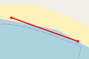 Map showing Camas Leathann